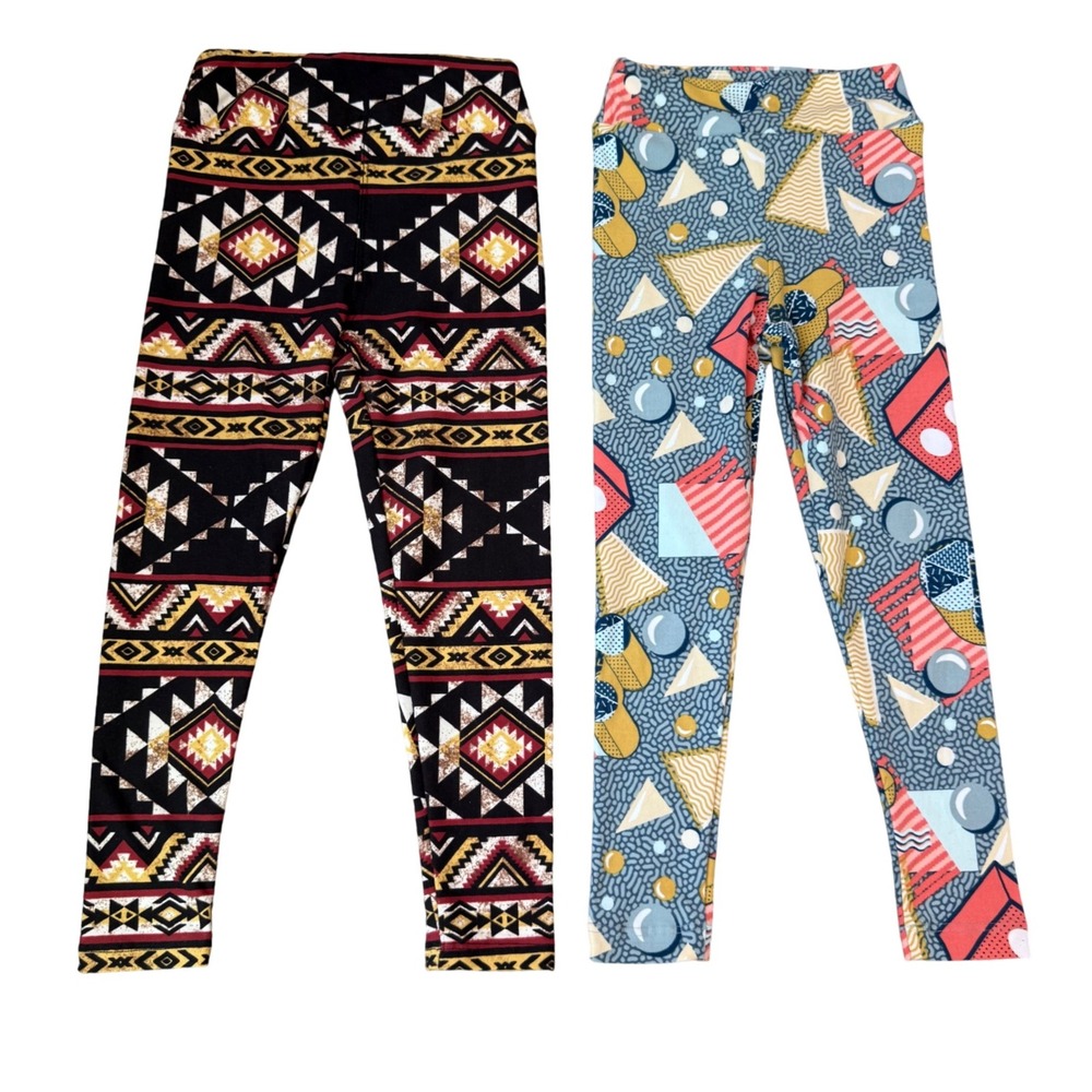 LulaRoe Kids Aztec Tribal Print‎ / 90s Leggings Geometric Funky S/M leggings